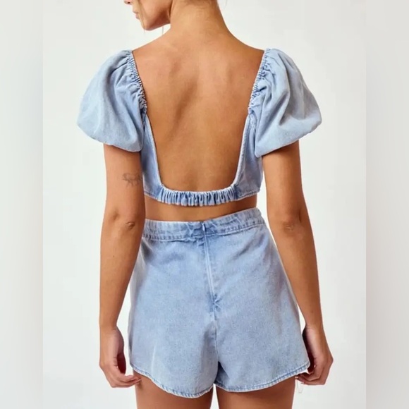 BlueBlush Cutout Shorts Romper - Picture 7 of 8
